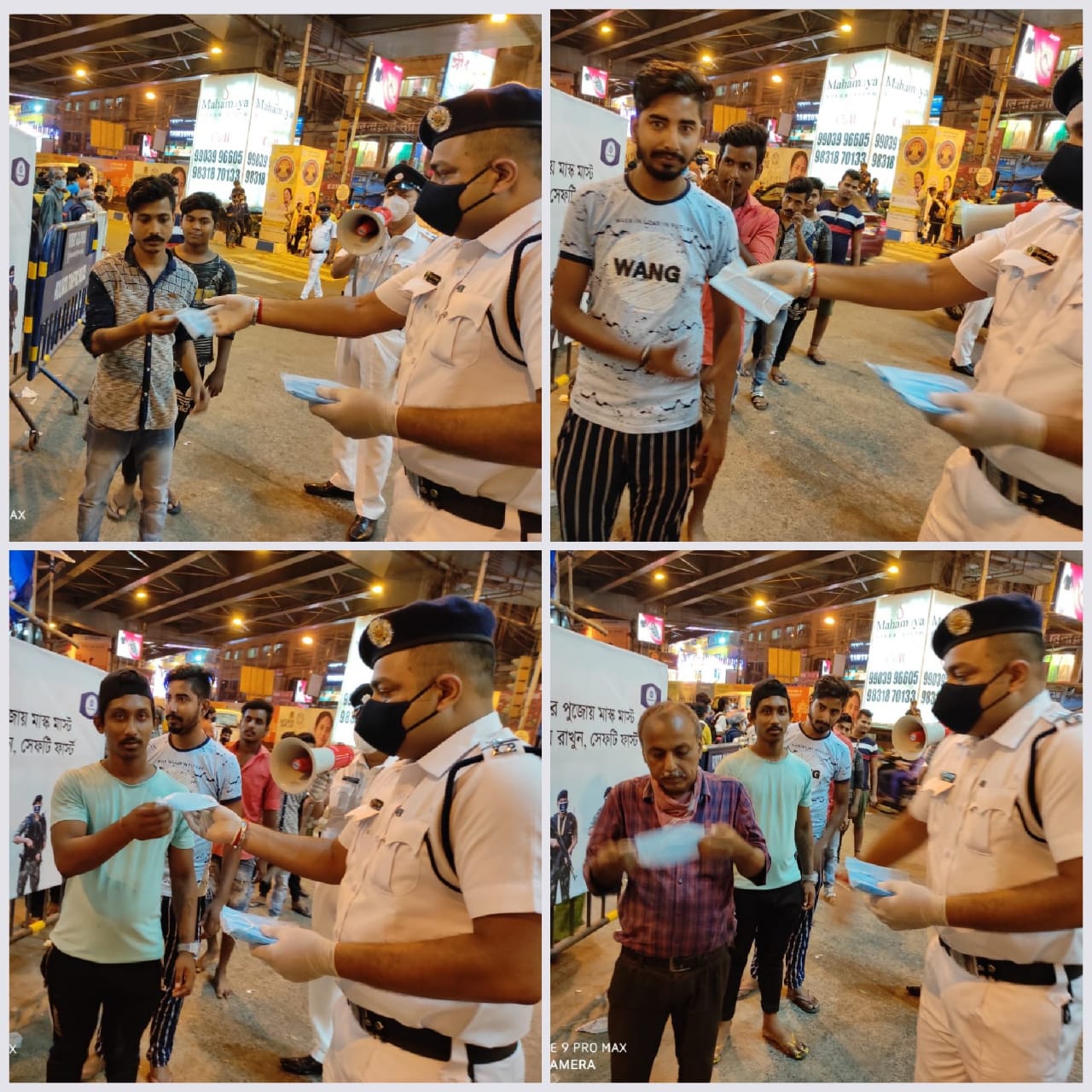 সচেতনতা বাড়াতে পথে পুলিশ, বাজারে বাজারে বিলি মাস্ক, মাস্ক না পরলে ব্যবস্থা নেওয়ার হুঁশিয়ারি কলকাতা পুলিশের