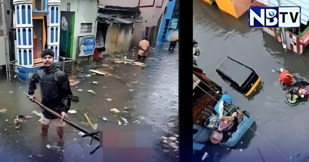 নর্দমা উপচে প্লাবিত এলাকা, পরীক্ষার্থীদের চরম ভোগান্তি