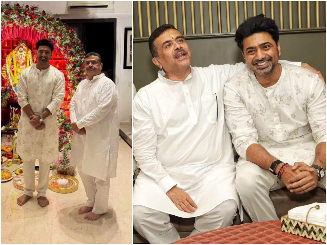 সুকান্তের পর দেবের বাড়ির গণেশপুজোয় উপস্থিতমুখ্যমন্ত্রী শুভেন্দু অধিকারীও, ইঙ্গিত কোনো নতুন রাজনৈতিক সমীকরণের?