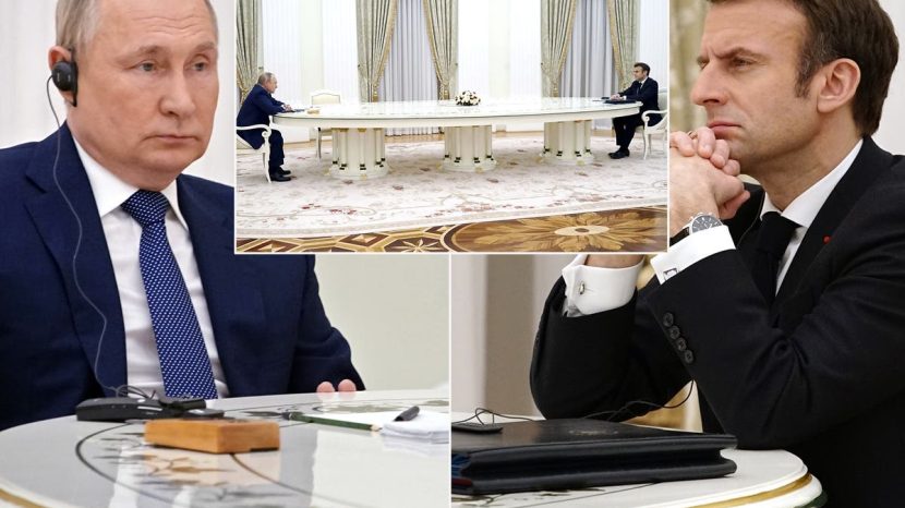 Putin Macron table